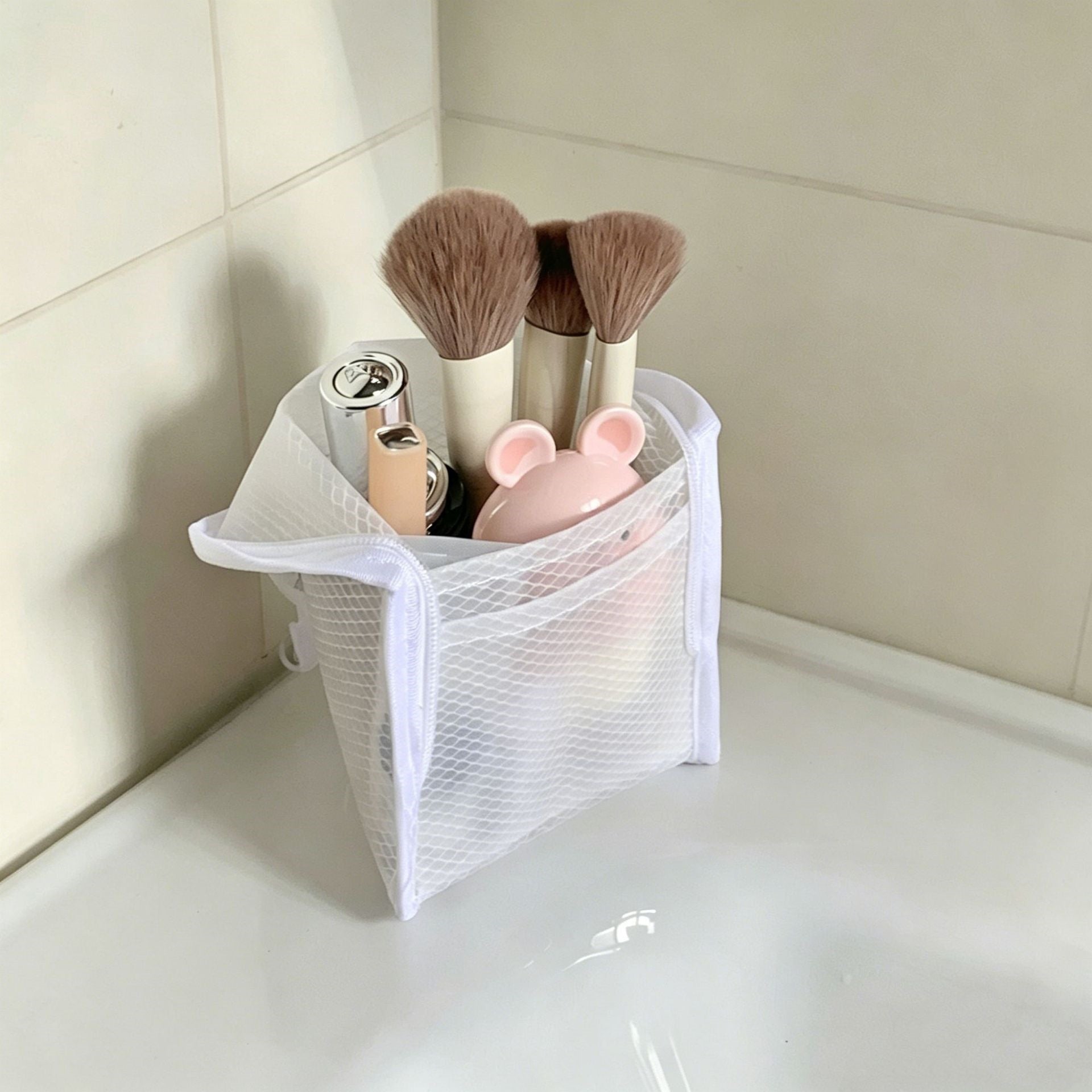 Simple Mesh Solid Color Travel Toiletry Bag MK2BW6S10BOB111