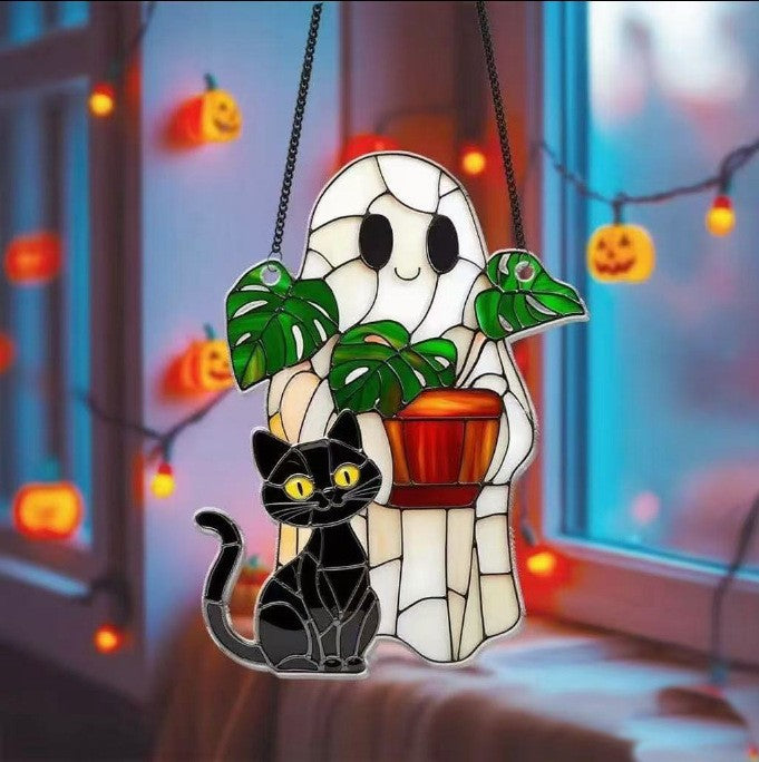 Halloween Ghost Sun Catcher Window Hanging 6H7HLS184