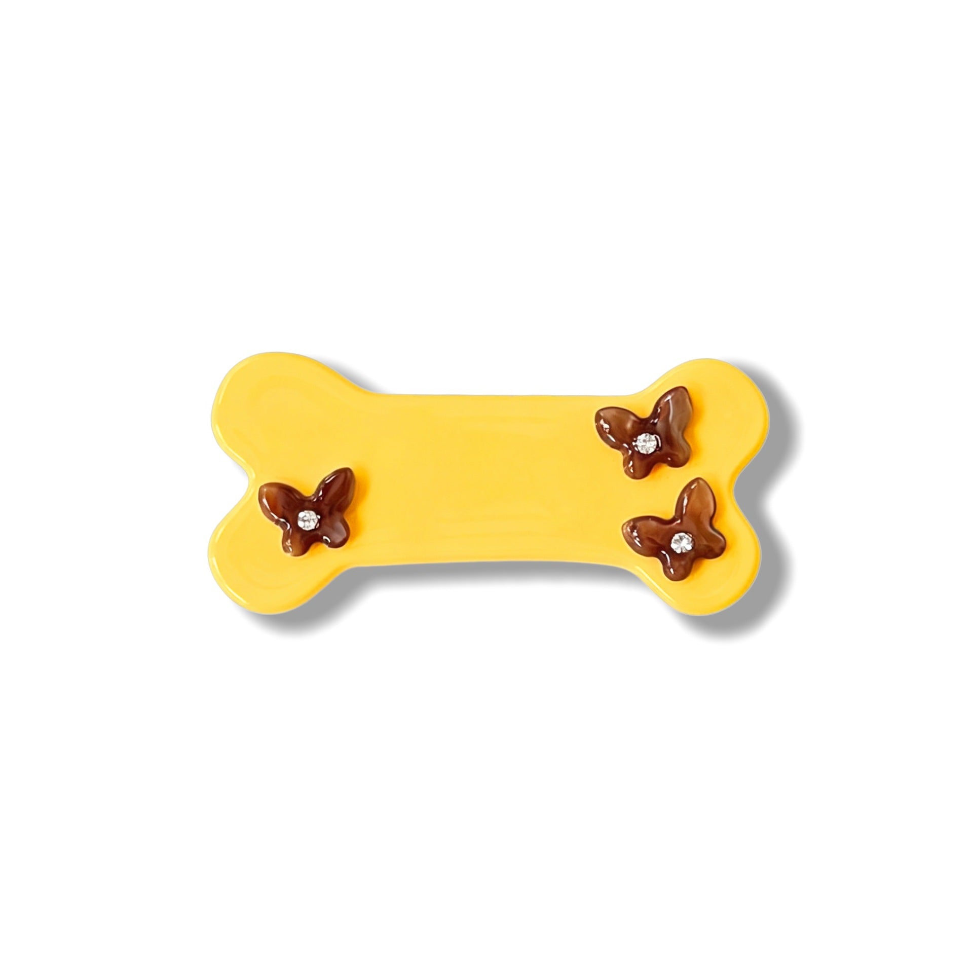 Cute Dog Bone Cubic Zirconia Side Hair Clip 8AS6HCP340T