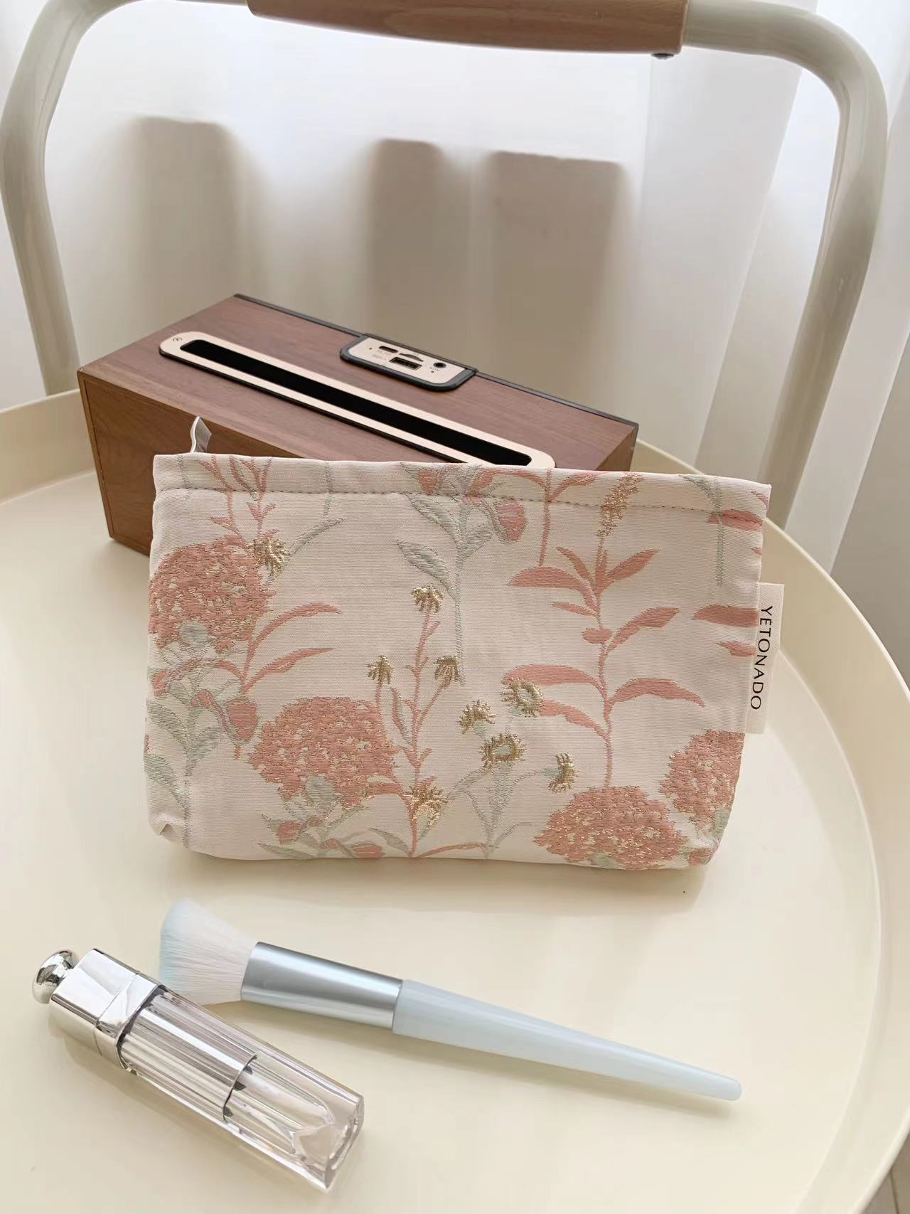 Fresh Large Capacity Floral Jacquard Makeup Bag MK2BW6W10BOB392