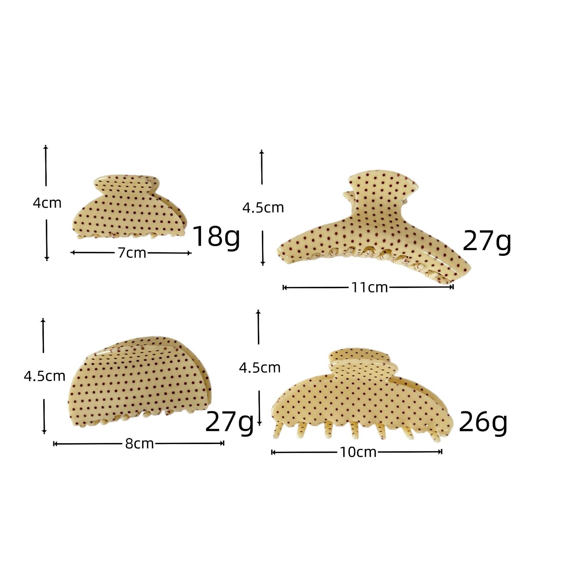 Vintage Polka Dot Hair Claws - DippedShop Wholesale - #4595