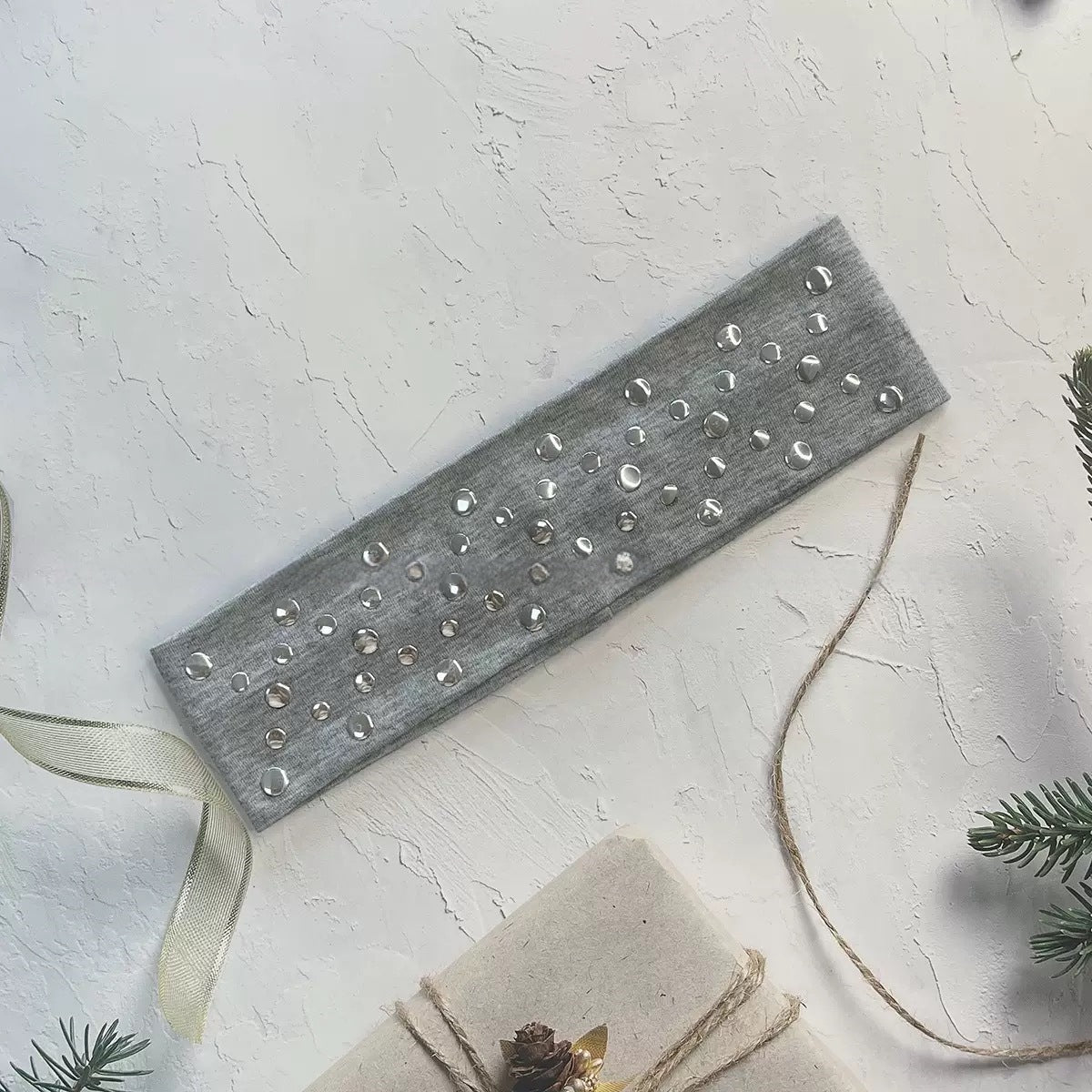 Metal Rivet Elastic Headband - DippedShop Wholesale - #4083