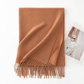 Minimalist Solid Color Tassel Scarf 6W6NSW306