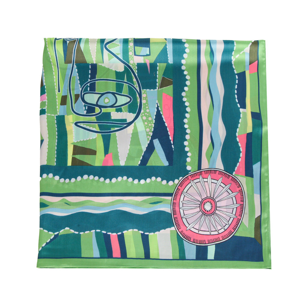 Floral Print Silk Scarf - DippedShop Wholesale - #8995