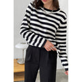 Round Collar Stripe Sweater - DippedShop Wholesale - #2211