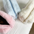 Simple Solid Color Plush Cosmetic Bag 6C5CO272