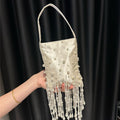 Vintag Beaded Woven Pearl Tassel Underarm Bag 8CW6BBG507T