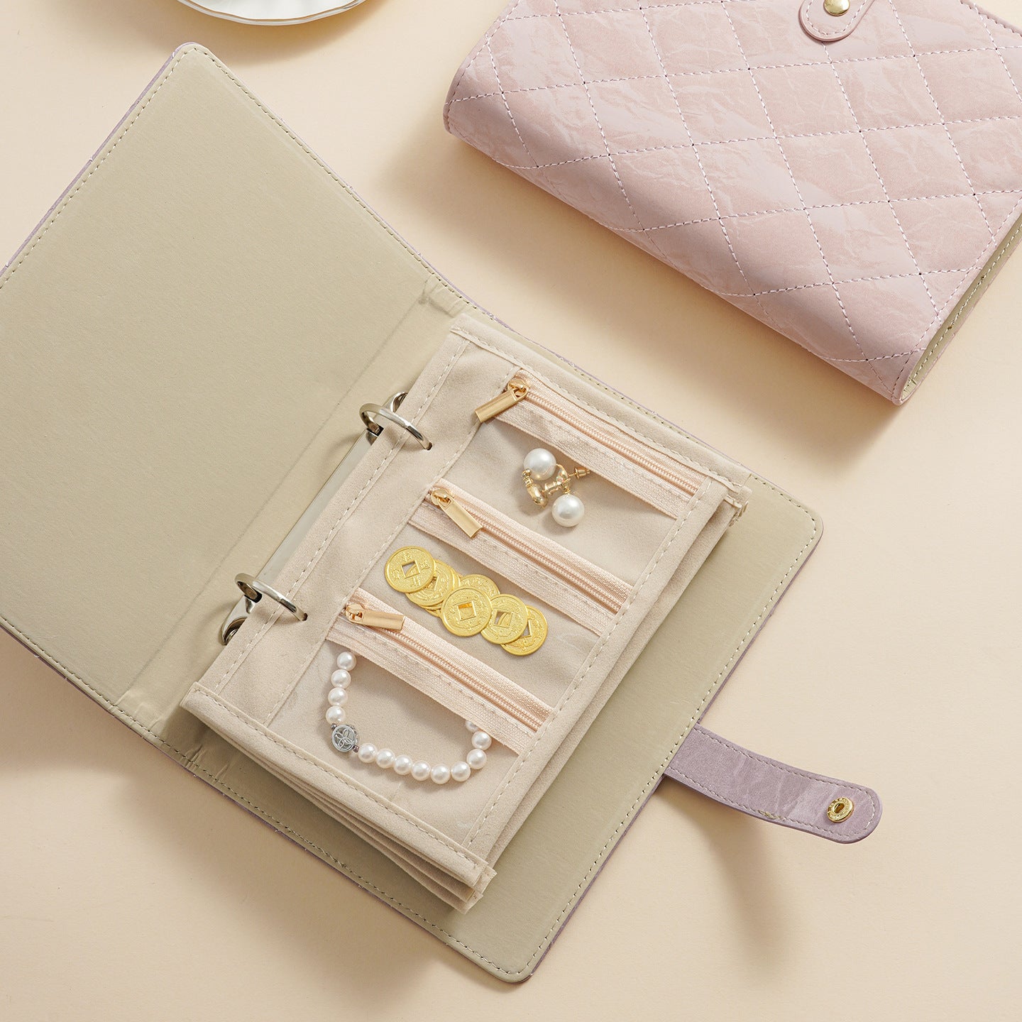 Stylish Solid Color Jewelry Organizer Bag 8CW6BOB365L