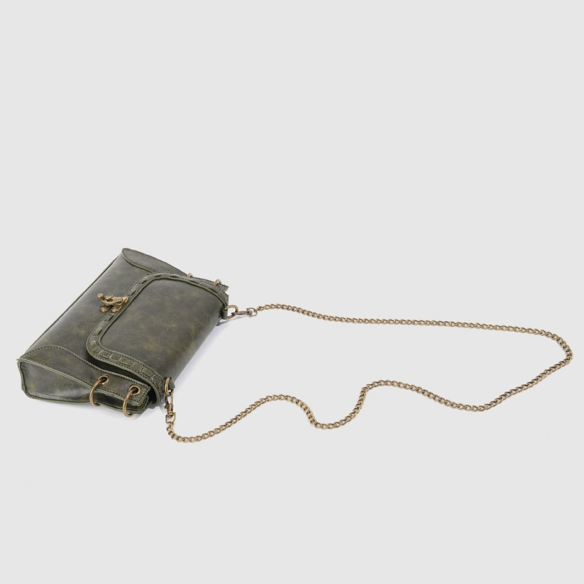 Retro Metal Buckle Leather Square Shoulder Bag 6W10BBG1384