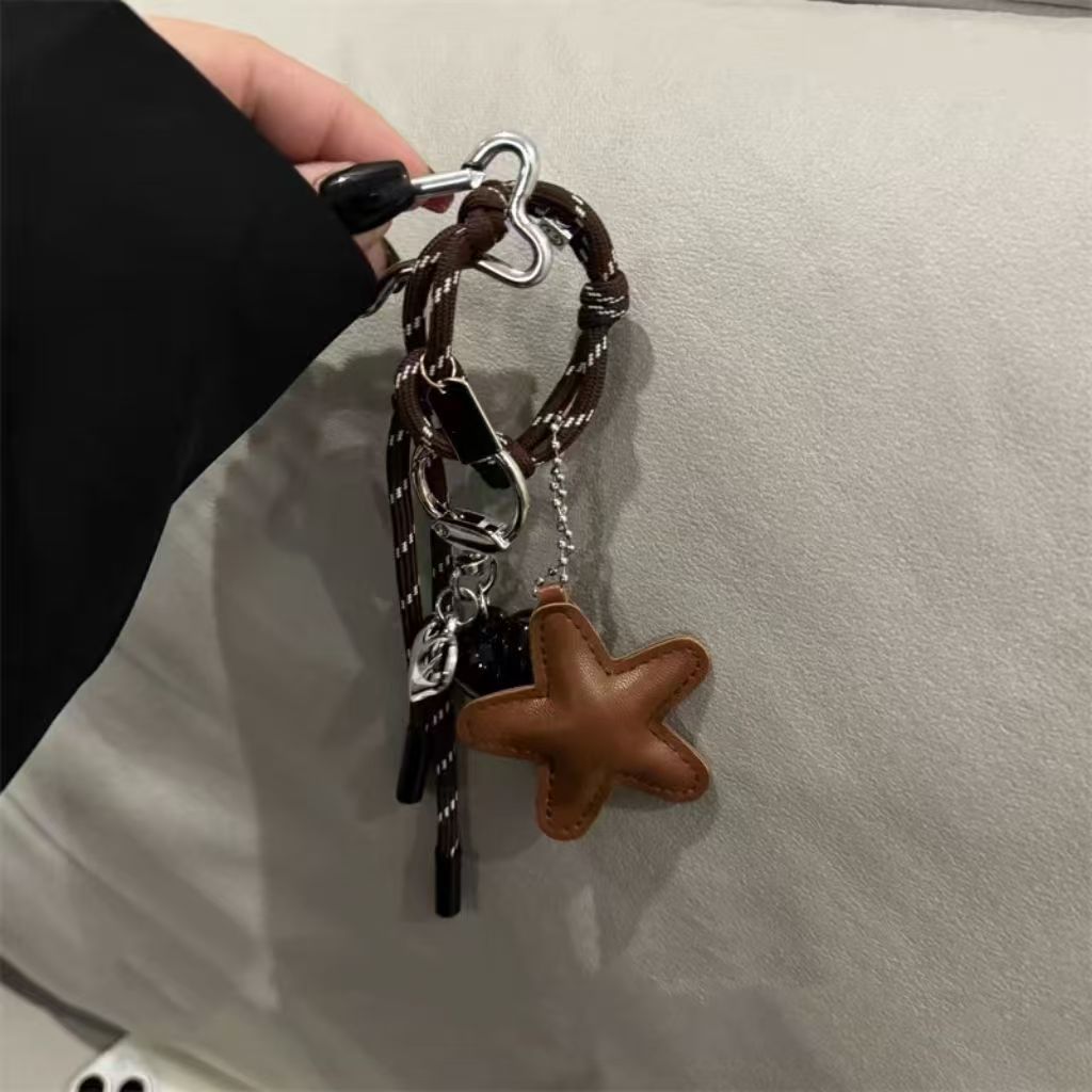 Vintage PU Star Keychain Bag Charm 6W10BBC407