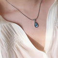 French Teardrop Pendant Snake Chain Necklace 6W6JNC1075