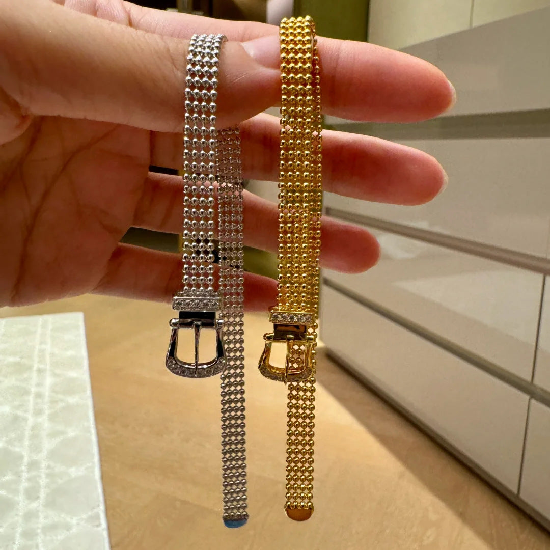 Fashion Gold Plated Watch Band Bangle Bracelet 6W6JBR463