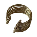 Simple Gold Plated Multi-Layer Open Bracelet 6W6JBR580