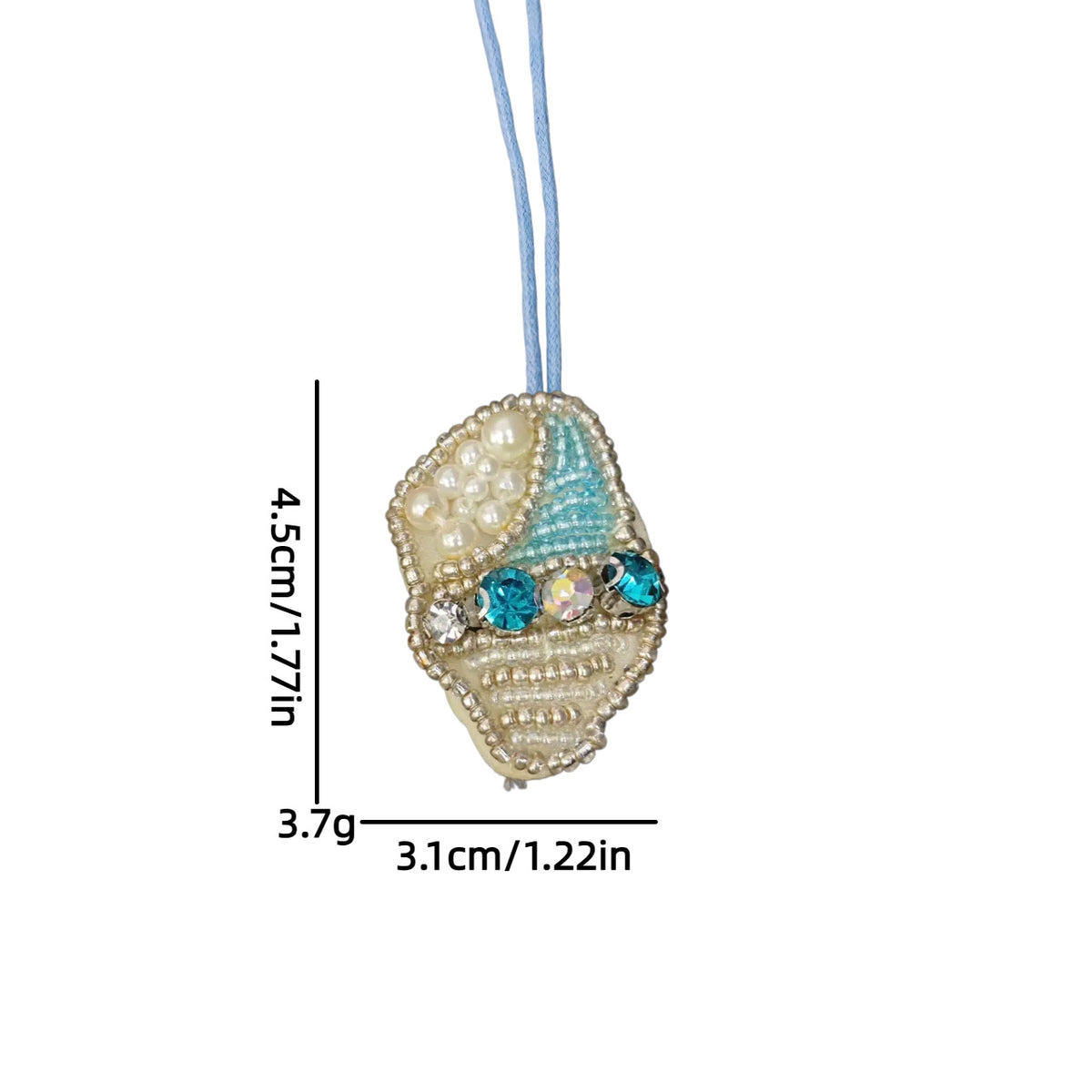 Chic Color Block Beads Shell Pendant Keychain 6W10BBC802