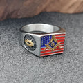 Vintage USA Flag Polished Surface Ring 8ZA6JRG204T