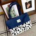 Cow Print Denim Tote Bag - DippedShop Wholesale - #3763