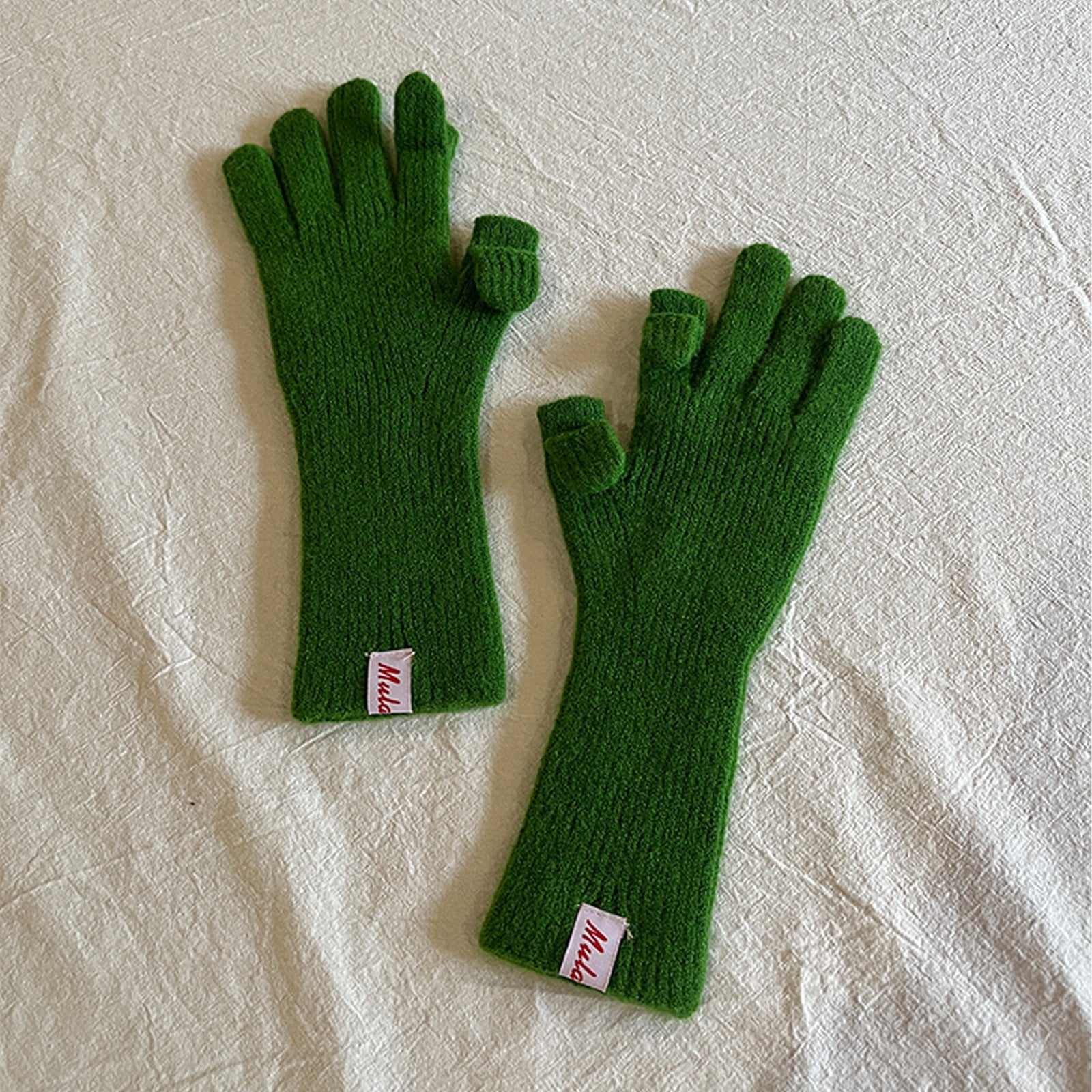 Minimalist Wool Blend Solid Color Knit Gloves 6W6GLO56