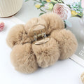 Leopard Fuzzy Hair Claw - DippedShop Wholesale - #2339