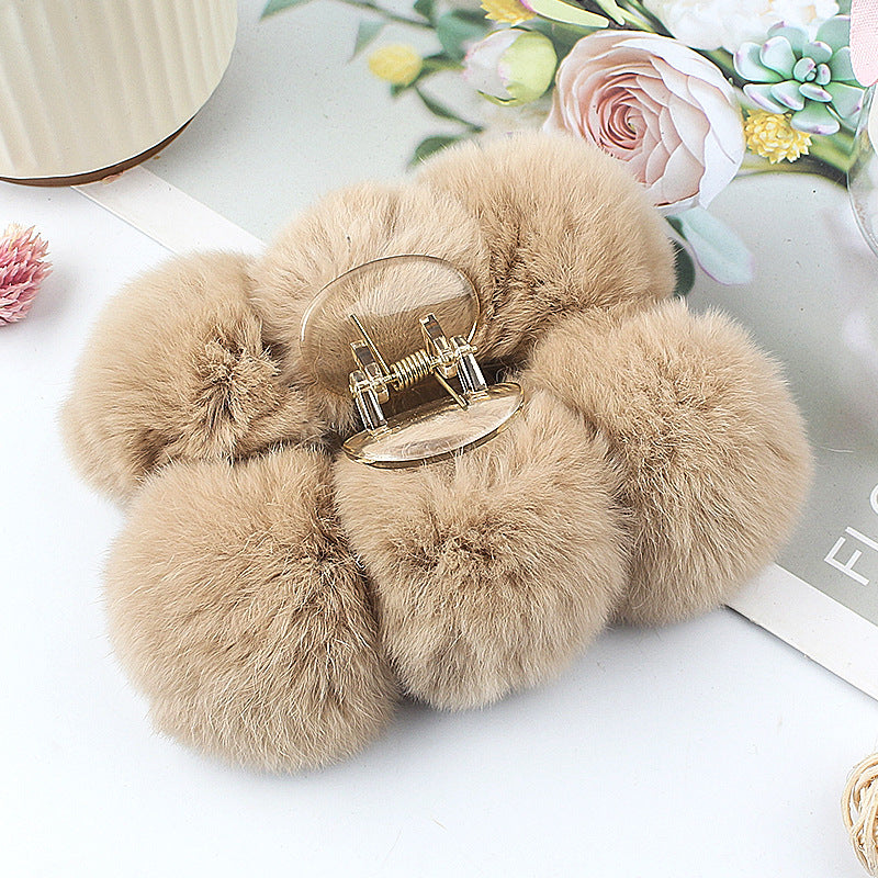 Leopard Fuzzy Hair Claw - DippedShop Wholesale - #2339