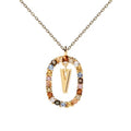 Colorful CZ Letter Pendant - DippedShop Wholesale - #1747