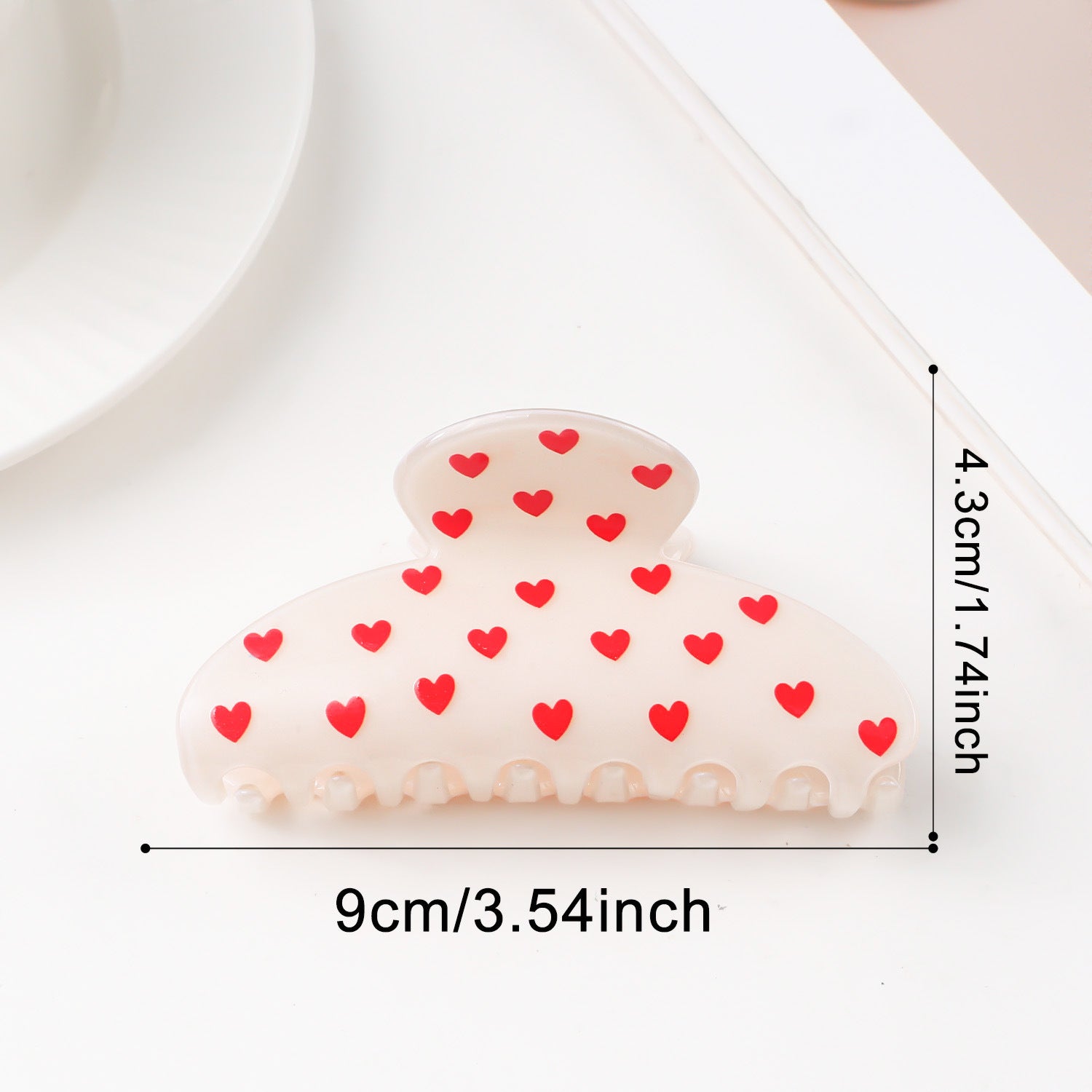 Heart Print Hair Clip - DippedShop Wholesale - #9715
