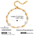 Chunky Pearl Gold Chain Bracelet - DippedShop Wholesale - #9875