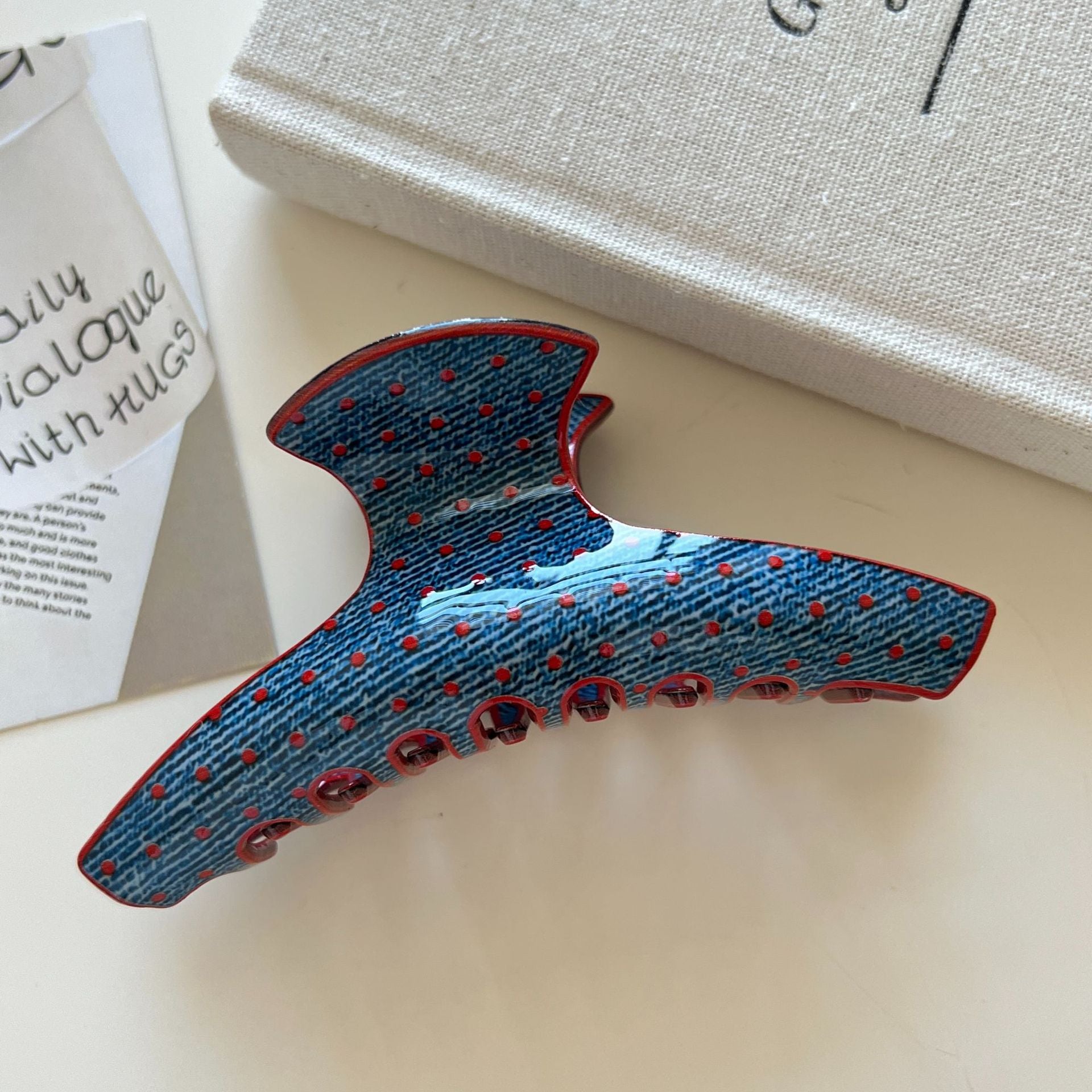 Polka Dot Hair Claw Clip - DippedShop Wholesale - #2499