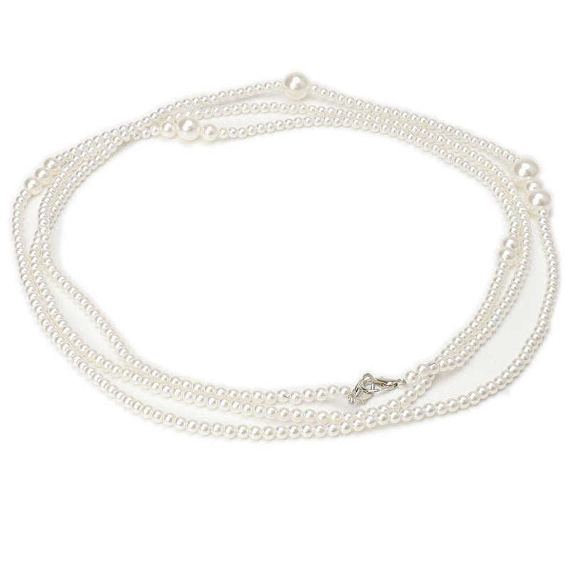 Elegant Layered Pearl Chain Ve - DippedShop Wholesale - #4115