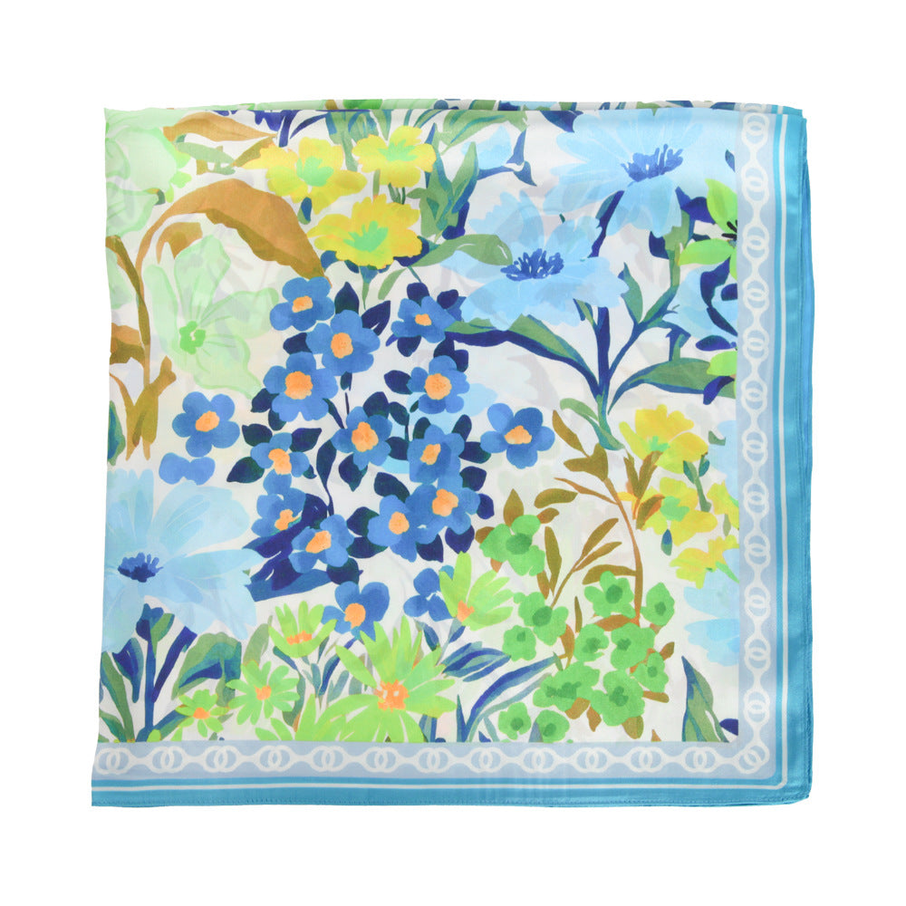Floral Print Silk Scarf - DippedShop Wholesale - #0691
