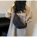 Simple Solid Color Nylon Outdoor Crossbody Bag 6W10BBG1399