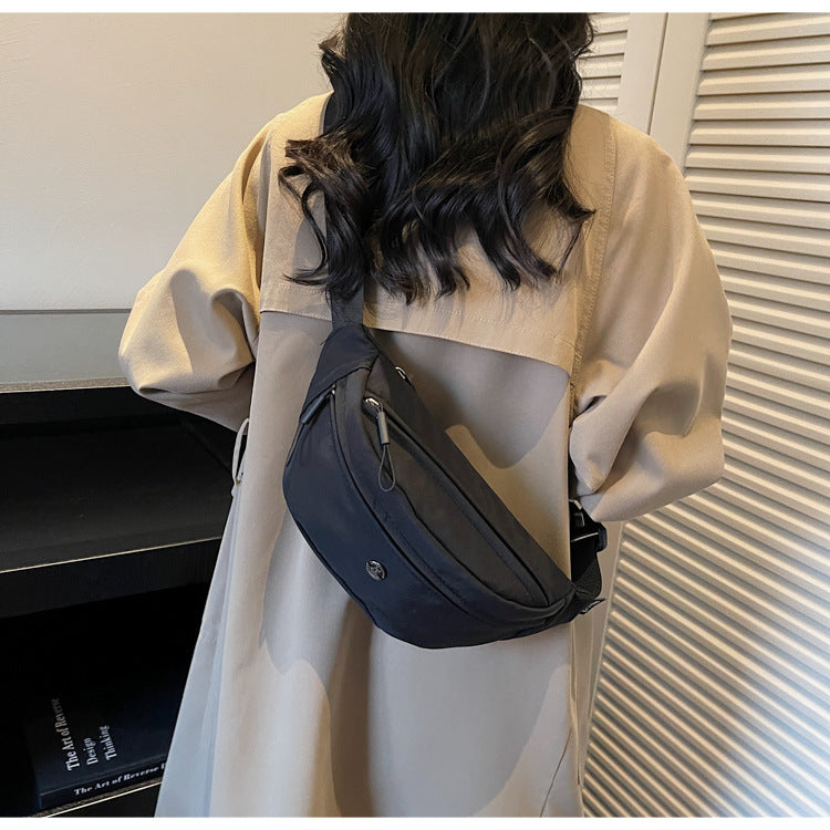 Simple Solid Color Nylon Outdoor Crossbody Bag 6W10BBG1399