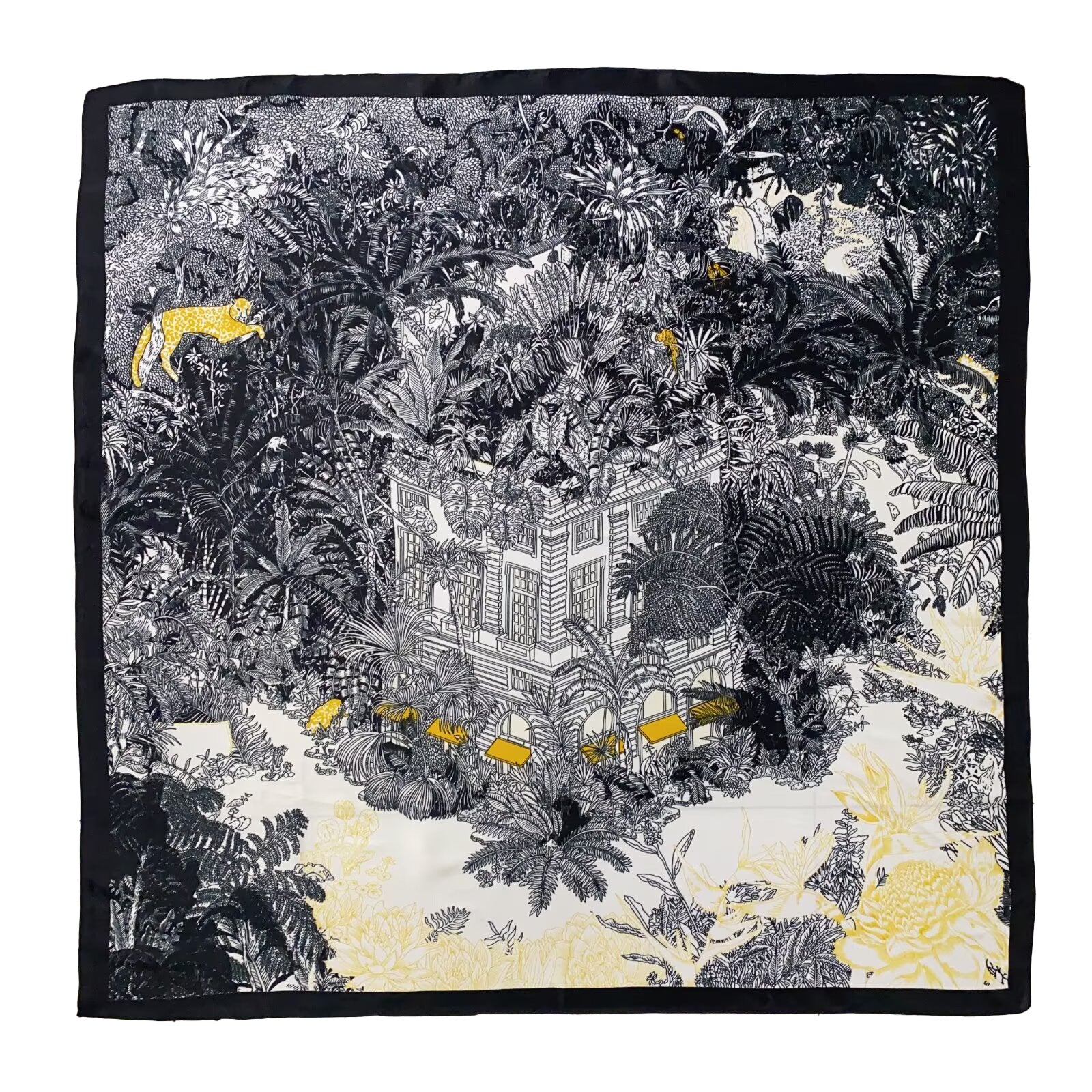 Vintage Floral Print Twill Silk Square Scarf MK2BW6W6NSI03