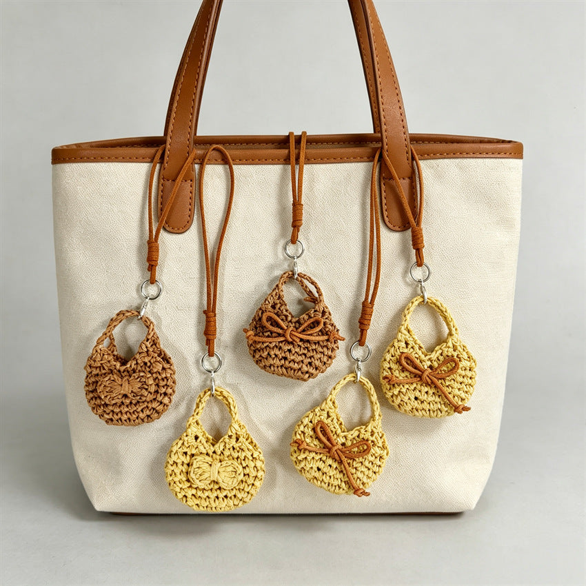 Casual Hand-Crocheted Mini Keychain Bag Charm 6W10BBC349
