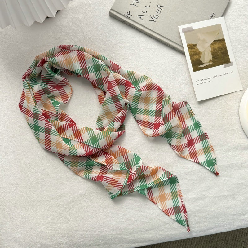 Gradient Tie-Dye Skinny Print Silk Scarf MK2BLW6W6NSI51