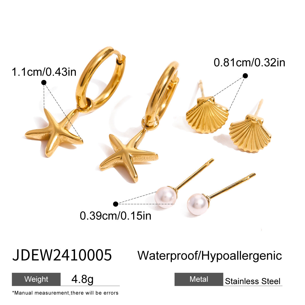 Gold Plated Rhinestone Hoops - DippedShop Wholesale - #0739