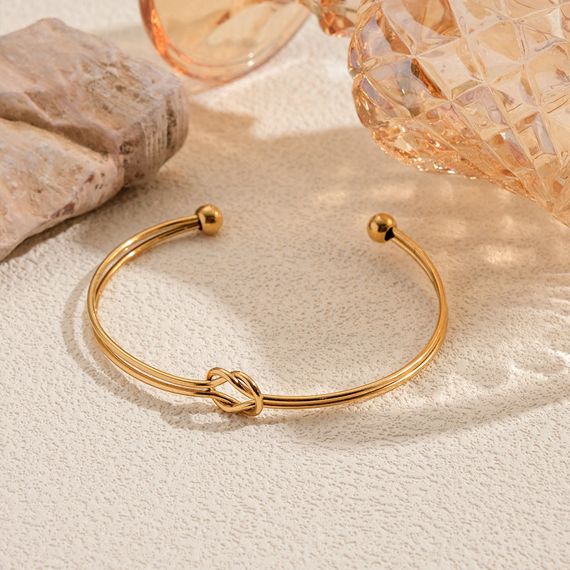 Elegant Gold Plated Knot Open - DippedShop Wholesale - #3363