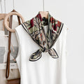 Elegant Floral Square Scarf - DippedShop Wholesale - #2387