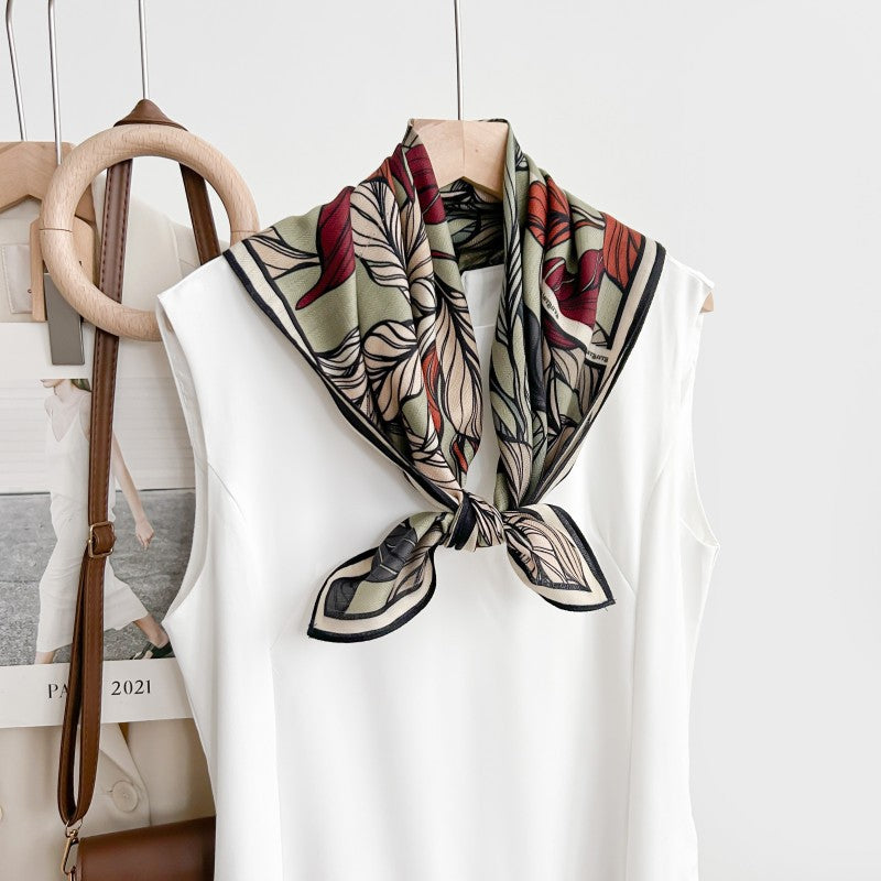 Elegant Floral Square Scarf - DippedShop Wholesale - #2387