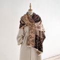 Houndstooth Floral Shawl Wrap Scarf - DippedShop Wholesale - #2387