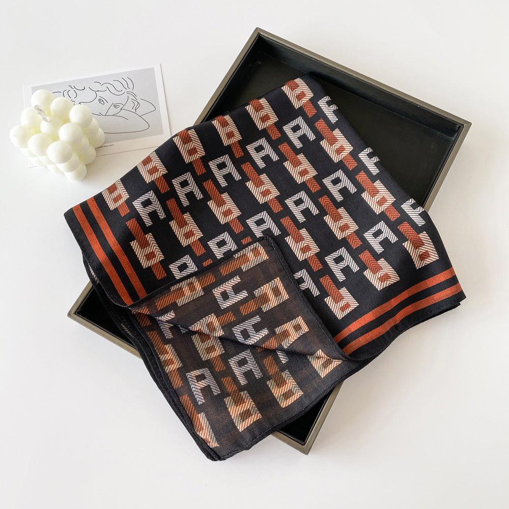 Elegant Flower Print Long Satin Scarf DP25F999