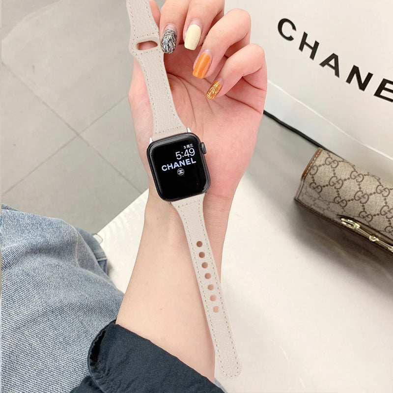 Minimalist Solid Color PU Leather Watch Band 6W6JWA132