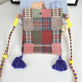 Simple Color Block Plaid Tassel - DippedShop Wholesale - #2339