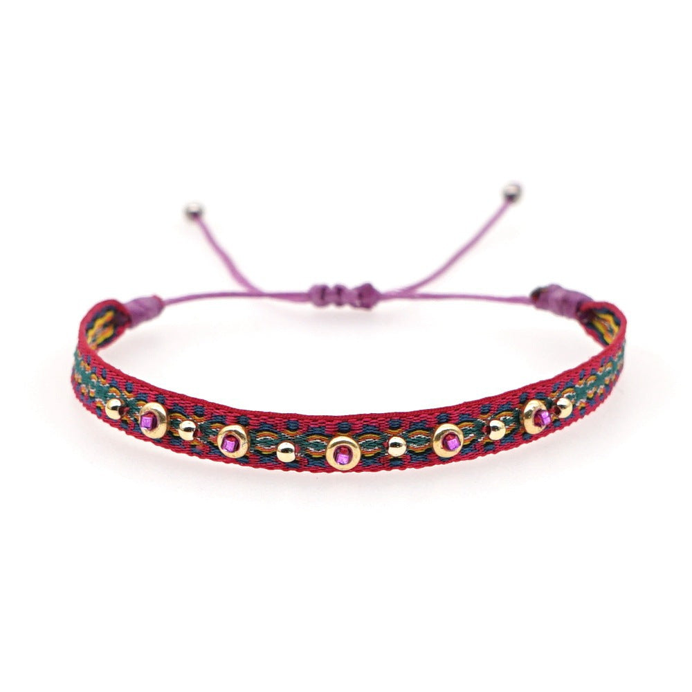 Handmade Seed Bead Braided Adjustable Bracelet 6W6JBR475