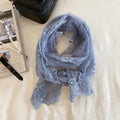 Sweet Solid Color Floral Lace Silk Scarf 6W6NSI220