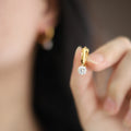 Rhinestone Pendant Hoop Earrings - DippedShop Wholesale - #8339