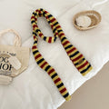 Striped Color Contrast Long Skinny Knit Scarf 6W6NSC86