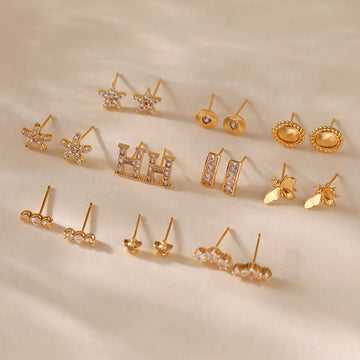 Simple Rhinestone Irregular Stud Earrings DPJE1204