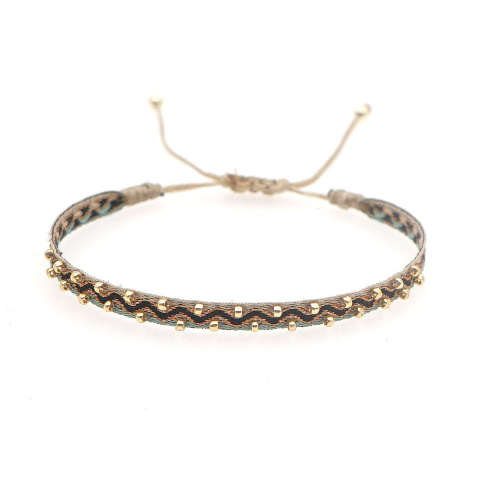 Handmade Seed Bead Braided Adjustable Bracelet 6W6JBR475