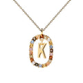 Colorful CZ Letter Pendant - DippedShop Wholesale - #8531