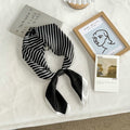 Minimalist Striped Print Magnetic Buckle Silk Scarf MK2BLW6W6NSI76